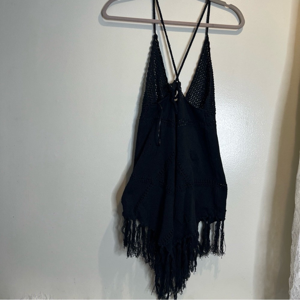 Free People Viola Fauxchet Beach Coverup Crochet Mini Dress S - Picture 6 of 6